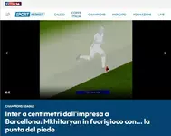 Mkhitaryan việt vị với khoảng cách centimet báo Italia tiếc Inter thắng hụt Barca-2.webp